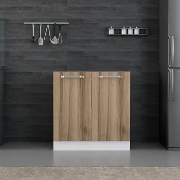 Dulap pentru bucatarie, Hanah Home, Minar, 80x87x58 cm, Alb / Dore 730a imagine