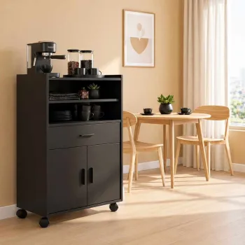 Dulap pentru bucatarie, Hanah Home, Vario, 59x92x40 cm, PAL, Negru af25 imagine