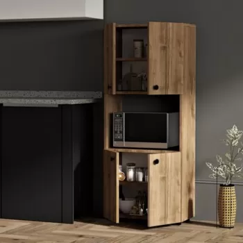 Dulap pentru bucatarie, Pua Design, Efe, 60 x 140 x 31.4 cm, pal melaminat, nuc b6eb imagine