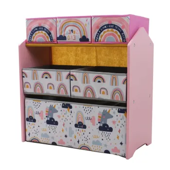 Dulap pentru depozitare jucarii Super girl, U-grow, 63x30x60 cm, MDF, multicolor dfd2 imagine