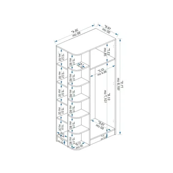 Dulap pentru haine, Arnetti, Luses, 90x181.8x50 cm, PAL, Pin Atlantic / Bej d0a5 imagine