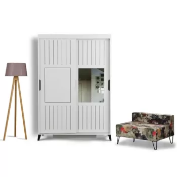 Dulap pentru haine, Comforty, Pasific Home Fuga, 120x216x60 cm, Alb 6c70 imagine