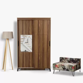 Dulap pentru haine, Comforty, Pasific Home Fuga, 120x216x60 cm, Nuc d8e5 imagine