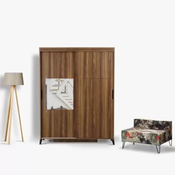 Dulap pentru haine, Comforty, Pasific Home Fuga, 130x216x60 cm, Nuc 6b23 imagine
