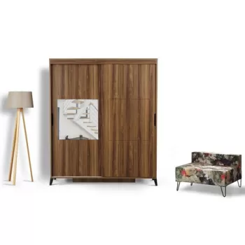 Dulap pentru haine, Comforty, Pasific Home Fuga, 150x216x60 cm, Nuc d612 imagine