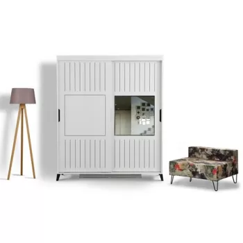 Dulap pentru haine, Comforty, Pasific Home Fuga, 180x216x60 cm, Alb b3ad imagine