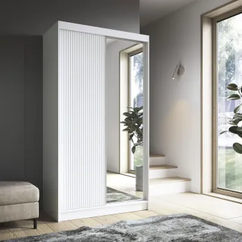 Dulap pentru haine cu oglinda ELTAP, Biancco II, 120x60x220 cm, MDF, alb e748 imagine