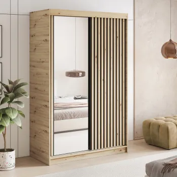 Dulap pentru haine cu oglinda ELTAP, Emerio II, 120x60x204 cm, PAL, stejar 82b0 imagine