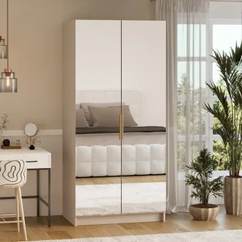 Dulap pentru haine cu oglinda ELTAP, KM2-SZA100, Mirtillo, 100x60x216 cm, PAL laminat, casmir aaa0 imagine