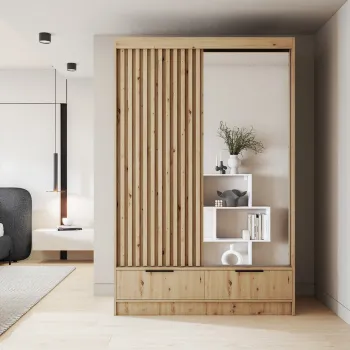 Dulap pentru haine cu oglinda ELTAP, Voodi II, 120x60x204 cm, PAL, stejar e9d1 imagine