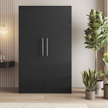 Dulap pentru haine ELTAP, Alarica, 120x60x200 cm, PAL, negru 0c0a imagine