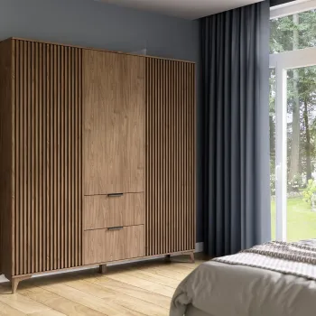 Dulap pentru haine ELTAP, Entsian, 185x60x192 cm, PAL/ABS, stejar a30d imagine