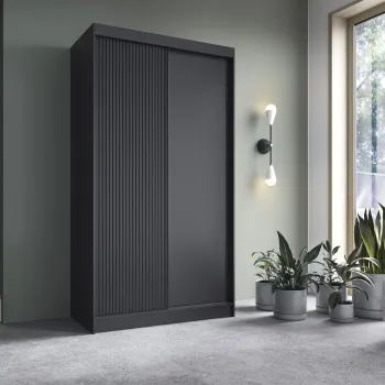 Dulap pentru haine ELTAP, Prescco II, 120x60x220 cm, MDF/ABS, negru 8956 imagine