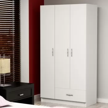 Dulap pentru haine Gabi, Decorotika, 90x40x170 cm, alb 68aa imagine