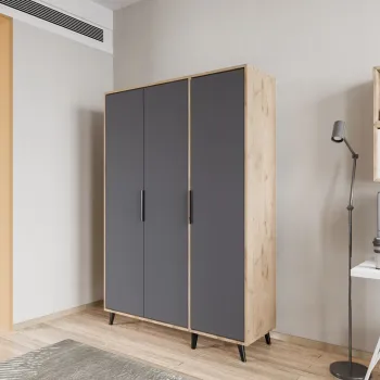 Dulap pentru haine, Hanah Home, Aden 120, 120x192x45 cm, Stejar / Antracit 558b imagine