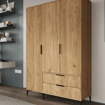 Dulap pentru haine, Hanah Home, Aden Drawers 120, 120x192x45 cm, Stejar 4f1d imagine