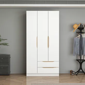 Dulap pentru haine, Hanah Home, Alin, 105x210x52 cm, Alb / Stejar c262 imagine