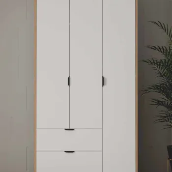 Dulap pentru haine, Hanah Home, Arden 3, 97x182x44 cm, Alb c3fa imagine