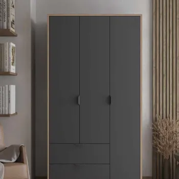 Dulap pentru haine, Hanah Home, Arden 3, 97x182x44 cm, Antracit 832d imagine