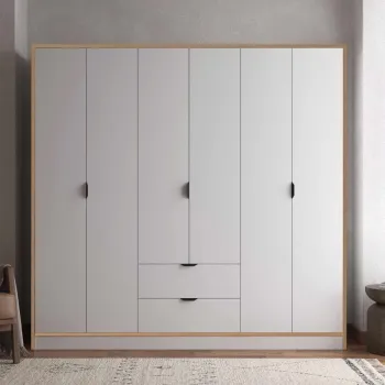 Dulap pentru haine, Hanah Home, Arden 6, 190x182x44 cm, Alb 4d82 imagine