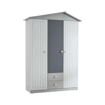 Dulap pentru haine, Hanah Home, Ayder, 130x204x57 cm, PAL, Gri 9576 imagine