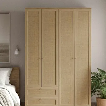 Dulap pentru haine, Hanah Home, Baru 210, 137x210x52 cm, Bej 26ac imagine