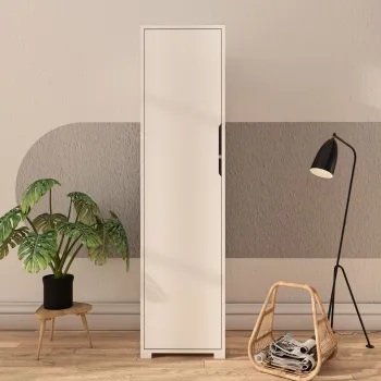 Dulap pentru haine, Hanah Home, Flora 47, 47x183x45 cm, PAL, Alb b269 imagine