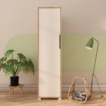 Dulap pentru haine, Hanah Home, Flora 47, 47x183x45 cm, PAL, Stejar Safir / Alb 8f1b imagine