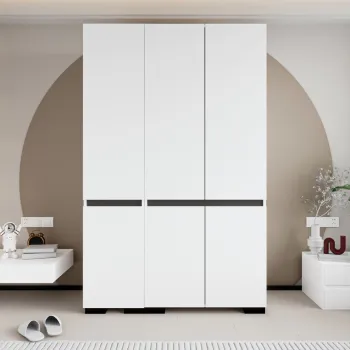 Dulap pentru haine, Hanah Home, Floransa 135, 135x210x52 cm, PAL, Alb / Antracit 7ed8 imagine