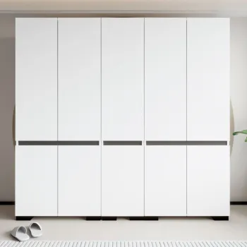 Dulap pentru haine, Hanah Home, Floransa 225, 225x210x52 cm, PAL, Alb / Antracit 3b1b imagine