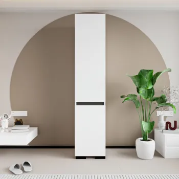 Dulap pentru haine, Hanah Home, Floransa 45, 45x210x52 cm, PAL, Alb / Antracit 4983 imagine