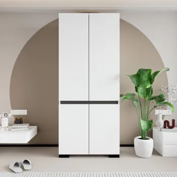 Dulap pentru haine, Hanah Home, Floransa 90, 90x210x52 cm, PAL, Alb / Antracit cfdd imagine