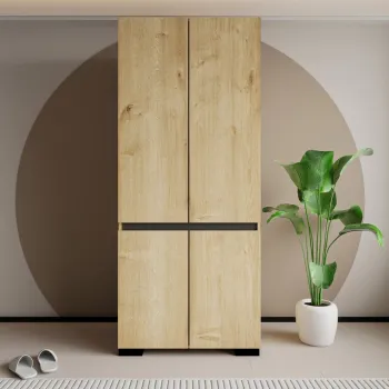 Dulap pentru haine, Hanah Home, Floransa 90, 90x210x52 cm, PAL, Stejar safir / Antracit 229a imagine