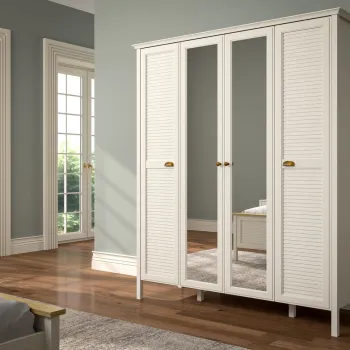 Dulap pentru haine, Hanah Home, FRN-21003, 185.8x215.9x60.9 cm, PAL, Crem a9f7 imagine