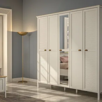 Dulap pentru haine, Hanah Home, FRN-21005, 228.8x215.9x60.9 cm, PAL, Crem a393 imagine