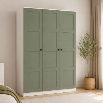 Dulap pentru haine, Hanah Home, Loren 1600-232, 135.8x188.6x53.8 cm, Verde/Alb c1b9 imagine