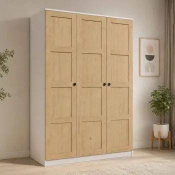 Dulap pentru haine, Hanah Home, Loren 1600-234, 135.8x188.6x53.8 cm, Nuc/Alb 010d imagine