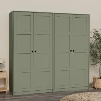 Dulap pentru haine, Hanah Home, Lucas 1600-242, 188x190x60 cm, Verde 23e0 imagine