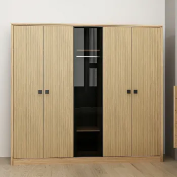 Dulap pentru haine, Hanah Home, Maren, 226x210x61 cm, Delfinul din Umbra 0363 imagine