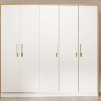Dulap pentru haine, Hanah Home, Mitra, 225x210x60 cm, Alb / Artizanal 7278 imagine