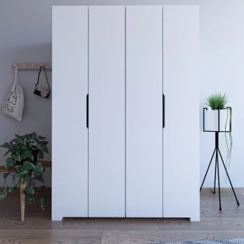 Dulap pentru haine, Hanah Home, Monza 120, 120x180x43.3 cm, PAL, Alb 1d41 imagine