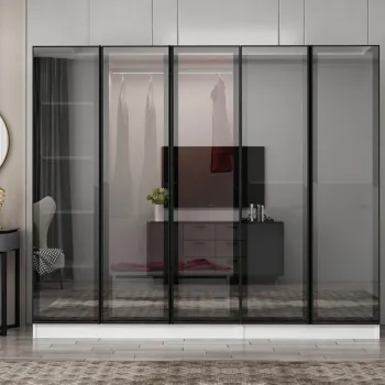 Dulap pentru haine, Hanah Home, Nisa, 225x210x52 cm, Alb a8d3 imagine