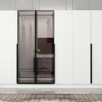 Dulap pentru haine, Hanah Home, Nisa, 270x210x52 cm, Alb b34f imagine