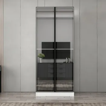 Dulap pentru haine, Hanah Home, Nisa, 90x210x52 cm, Alb fbe9 imagine