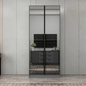 Dulap pentru haine, Hanah Home, Nisa, 90x210x52 cm, Antracit e174 imagine