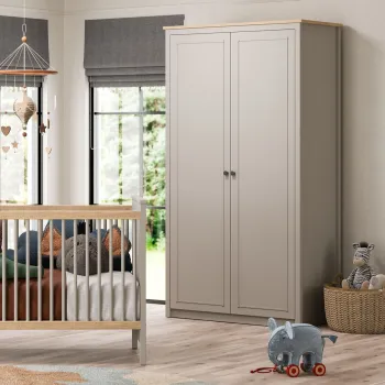 Dulap pentru haine, Hanah Home, Sento, 106.5x197x54.3 cm, PAL MELAMINAT, Gri / Stejar 6c1f imagine
