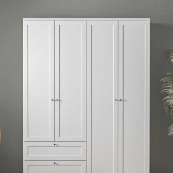 Dulap pentru haine, Hanah Home, Terra 182, 137x182x52 cm, Alb ed87 imagine