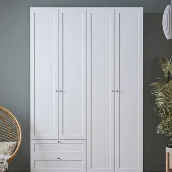 Dulap pentru haine, Hanah Home, Terra 210, 137x210x52 cm, Alb 0899 imagine