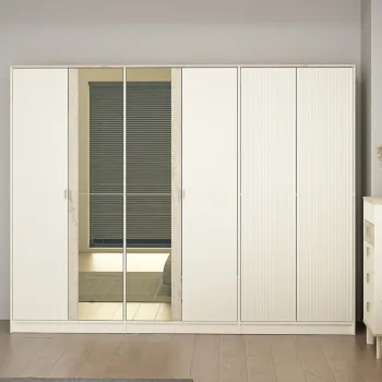 Dulap pentru haine, Hanah Home, Valento, 270x210x60 cm, Piatra Lunii / Travertin adc9 imagine