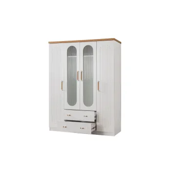 Dulap pentru haine, Hanah Home, Vita Bohem, 152x200x60 cm, PAL, Alb 7f20 imagine